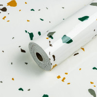 Самоклеюча PET для стін в рулоні 3м, Біла в цятку Терраццо