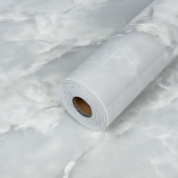 Самоклеюча PET плитка для стін в рулоне 3м під сірий мармур