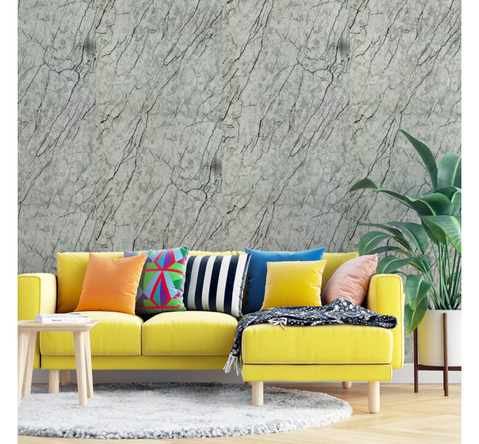 Самоклеюча PET плитка для стін в рулоні 3м, Сіра