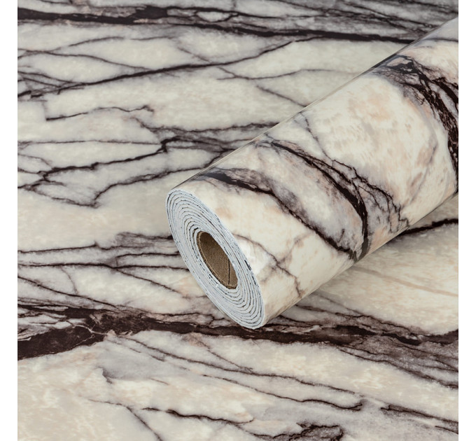 Самоклеюча PET плитка для стін в рулоне 3м під мармур з коричневими прожилками (SW-00002428)
