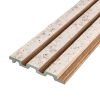 Декоративні рейки на стіну, рейкові панелі 290х12х1,2см, Світло-бежеві в золоту цятку