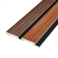 Декоративні рейки на стіну, рейкові панелі для декору 290х12х1,2см, Корічневе дерево з декором