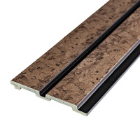 Декоративні рейки на стіну, рейкові панелі 290х12х1,2см, Сіро-коричневі