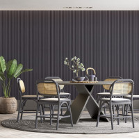 Декоративні рейки на стіну, рейкові стінові панелі 300х15х0,9см, Графіт (SW-00001871)