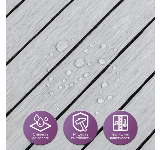 Самоклеючі гнучкі вінілові панелі 3Д рейки під дерево 60х60см, Світло-сірі (SW-00003243)