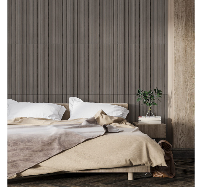 Самоклеючі гнучкі вінілові панелі 3Д рейки під дерево 60х60см, Світло-коричневі (SW-00003245)