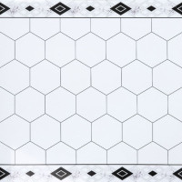 Самоклеюча вінілова плитка для стін 60х60см, Білі соти з декором, глянсова, ціна за 1шт (СВП-211)