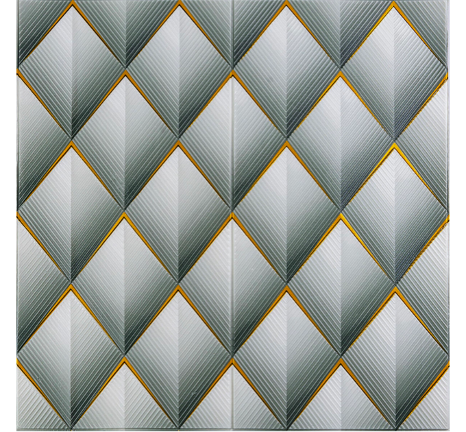 Самоклеючі 3Д панелі 67,5х67,5см, 3D панелі самоклейка для стін, Сірі ромби (SW-00001986)