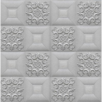 Самоклеючі 3Д панелі Срібний візерунок, 3D панелі самоклейка для стін та стелі 70x70см (181)