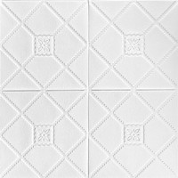 Самоклеючі 3Д панелі Білий декор, 3D панелі самоклейка для стін та стелі 70x70см (SW-00001351)