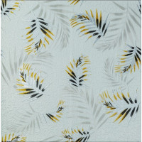 Самоклеючі 3Д панелі 70х70см, 3D панелі самоклейка для стін, Сірі з папороттю (SW-00001982)