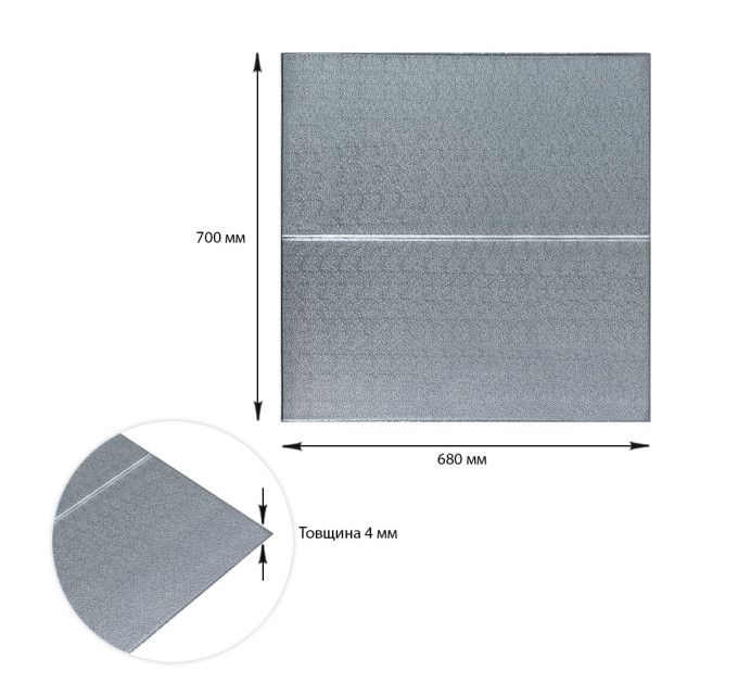 Самоклеючі 3Д панелі 70х70см, 3D панелі самоклейка для стін, Срібний квадрат (SW-00003257)