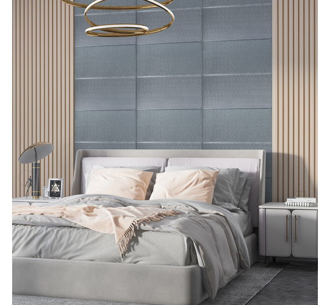 Самоклеючі 3Д панелі 70х70см, 3D панелі самоклейка для стін, Срібний квадрат (SW-00003257)