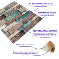 Самоклеющиеся 3D панели под Синее дерево 70x70х0,6см, 3Д панели самоклейка для стен (088)