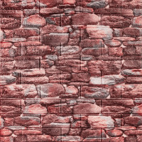 Самоклеючі 3Д панелі під Бежевий камінь матовий, 3D панелі самоклейка для стін 70х77см (060M)