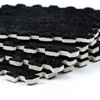 Плюшевий килимок-пазл EVA з ворсом 30х30х1см, Чорний (SW-00002078)