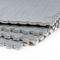 Плюшевий килимок-пазл EVA з ворсом 60х60х1см, Світло-сірий (SW-00002081)