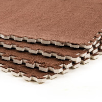 Плюшевий килимок-пазл EVA з ворсом 60х60х1см, Коричневий (SW-00002083)
