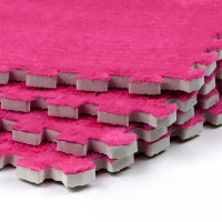 Плюшевий килимок-пазл EVA з ворсом 30х30х1см, Рожевий (SW-00002092)