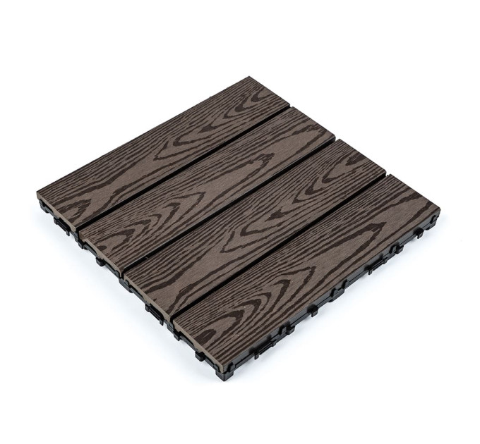 Композитна плитка ДПК 30х30х2.3см, декінг, садовий паркет, Кедр