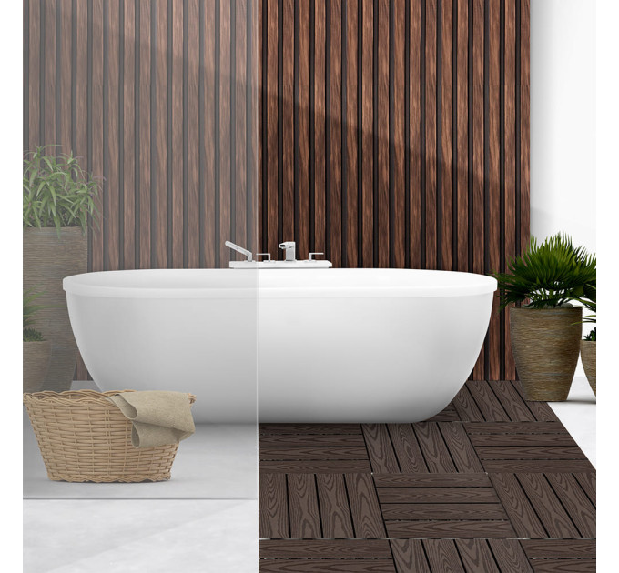 Композитна плитка ДПК 30х30х2.3см, декінг, садовий паркет, Кедр