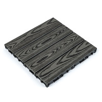 Композитна плитка ДПК 30х30х2.3см, декінг, садовий паркет, Антрацит