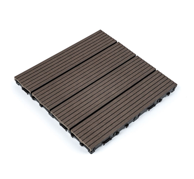 Композитная плитка ДПК 30х30х2.3см, декинг, садовый паркет, Венге
