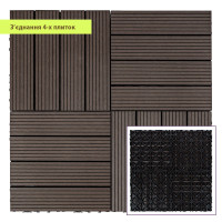 Композитна плитка ДПК 30х30х2.3см, декінг, садовий паркет, Венге