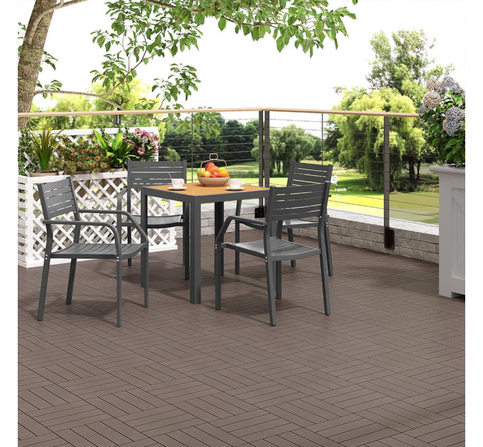 Композитная плитка ДПК 30х30х2.3см, декинг, садовый паркет, Венге