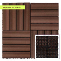 Композитна плитка ДПК 30х30х2.3см, декінг, садовий паркет, Тік