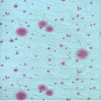 Самоклеючі 3Д панелі під цеглу Блакитні кульбаби, 3D панелі самоклейка для стін 70х77 см (322)