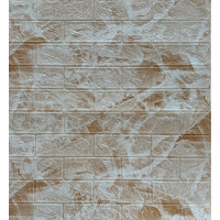 3Д панелі самоклейка під цеглу мармур капучіно 700x770x3мм, стінові самоклеючі 3D панелі (220-3)