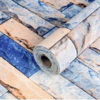 Самоклеючі шпалери в рулонах для стін 2800х500х1,5мм, Синя цегла