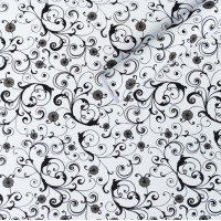 Самоклеюча плівка для меблів з малюнком, самоклейка в рулоні 10м, Білі вензелі (10175)