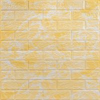 Самоклеючі 3Д панелі під білу цеглу Бежевий мармур 70х77х0,2см, 3D панелі самоклейка для стін (062-2)