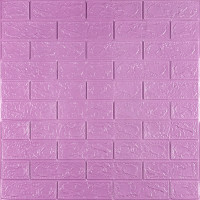 Самоклеючі 3Д панелі під світло-фіолетову цеглу, 3D панелі самоклейка для стін 70x77x0,3см (015-3)