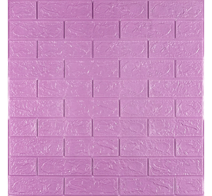 Самоклеючі 3Д панелі під світло-фіолетову цеглу, 3D панелі самоклейка для стін 70x77x0,3см (015-3)