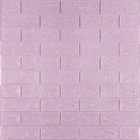Самоклеючі 3Д панелі під світло-фіолетову цеглу, 3D панелі самоклейка для стін 70x77x0,3см (015-3)