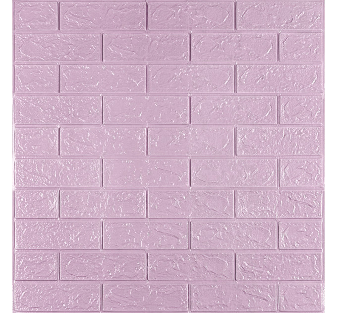 Самоклеючі 3Д панелі під світло-фіолетову цеглу, 3D панелі самоклейка для стін 70x77x0,3см (015-3)