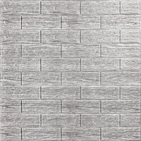 Самоклеючі 3Д панелі під цеглу сіра смужка, 3D панелі самоклейка для стін 70x77см (183)