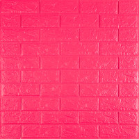Самоклеючі 3Д панелі під малиново-червону цеглу, 3D панелі самоклейка для стін 70х77х0,5см (108-5)