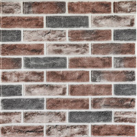 Самоклеючі 3Д панелі під цеглу клінкер помаранчевий, 3D панелі самоклейка для стін 70x70x0,6см (414)