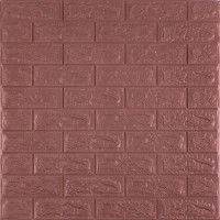 Самоклеючі 3Д панелі під цеглу Баклажан-кава, 3D панелі самоклейка для стін 70х77х0,7см (018-7)