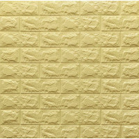 Самоклеючі 3Д панелі під жовто-пісочну цеглу, 3D панелі самоклейка для стін 70x77x0,7см (009-7)