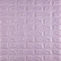 Самоклеючі 3Д панелі під світло-фіолетову цеглу, 3D панелі самоклейка для стін 70x77x0,7см (015-7)