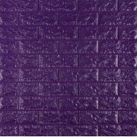 Самоклеючі 3Д панелі під фіолетову цеглу, 3D панелі самоклейка для стін 70x77x0,7см (016-7)