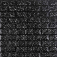 Самоклеючі 3Д панелі під чорну цеглу 70x77x0,7см, 3D панелі самоклейка для стін (019-7)