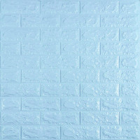 Самоклеючі 3Д панелі під блакитну цеглу, 3D панелі самоклейка для стін 70x77x0,7см (005-7)