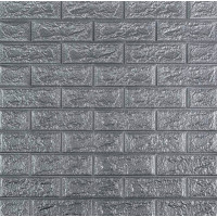 Самоклеючі 3Д панелі під срібну цеглу, 3D панелі самоклейка для стін 70х77х0,5см (017-5)