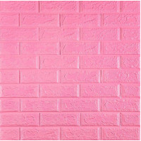 Самоклеючі 3Д панелі під рожеву цеглу, 3D панелі самоклейка для стін 70х77х0,5см (004-5)